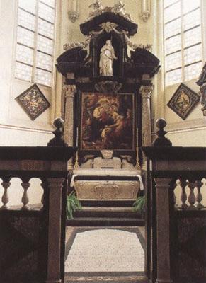 Peter Paul Rubens Rubes'funerary chapel in St Jacob's Church Antwerp,with the artist's (mk01) oil painting picture